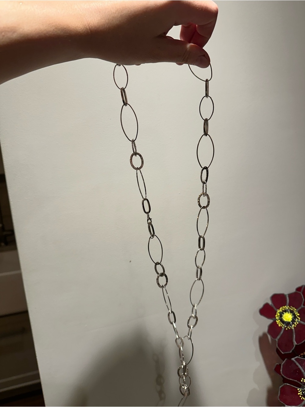 Y2K Silver Chain Link Belt / Long Necklace